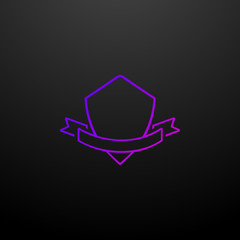 Poster - Shield with ribbon nolan icon. Elements of succes and awards set. Simple icon for websites, web design, mobile app, info graphics