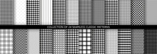 Big Collection Of Classic Fashion Houndstooth Seamless Geometric Patterns. 24 Variations Of Pied De Poule Print