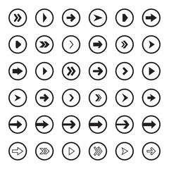 Aufkleber - Set of black arrows on a white background