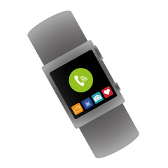 Wall Mural - smart watch technology with applications menu