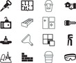 © Ирина Малышева - home vector icon set such as: ski, worker, granite, health, glasses, contractor, transportation, website, protection, secure, security, recreation, lock, site, blueprint, smart, farm, mop, drill