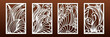 Laser cut panels, vector. Template or stencil for  metal cutting, wood carving, paper art, fretwork