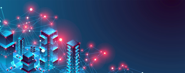 Aufkleber - Isometric big data flow processing concept, cloud database. Abstract technology background. Vector illustration
