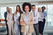 Group of happy business people and company staff in modern office, representig company.Selective focus.