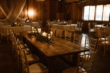 Wall Mural - indoor wedding reception in warm light