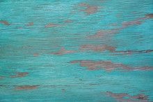 Textured Wood With Old Turquoise Paint