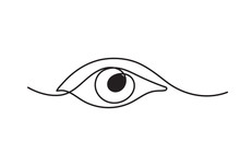 Single Continuous One Line Art Female Watch Eye. 