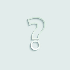 Poster -  Question icon.  Help icon.  paper icon  with shadow 