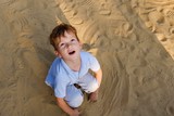 Fototapeta Morze - Sand playground child summer fun, little.
