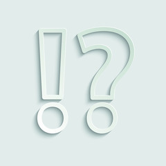 Poster -   Question icon and exclamation point icon. Vector icon for website design, app.   paper icon  with shadow 