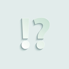 Poster -   Question icon and exclamation point icon. Vector icon for website design, app.   paper icon  with shadow 