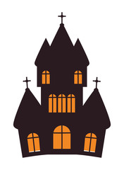 Wall Mural - halloween dark castle building icon