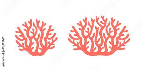 Coral logo. Isolated coral on white background Tableau sur Toile