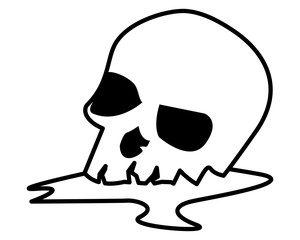 Sticker - halloween skull head isolated icon