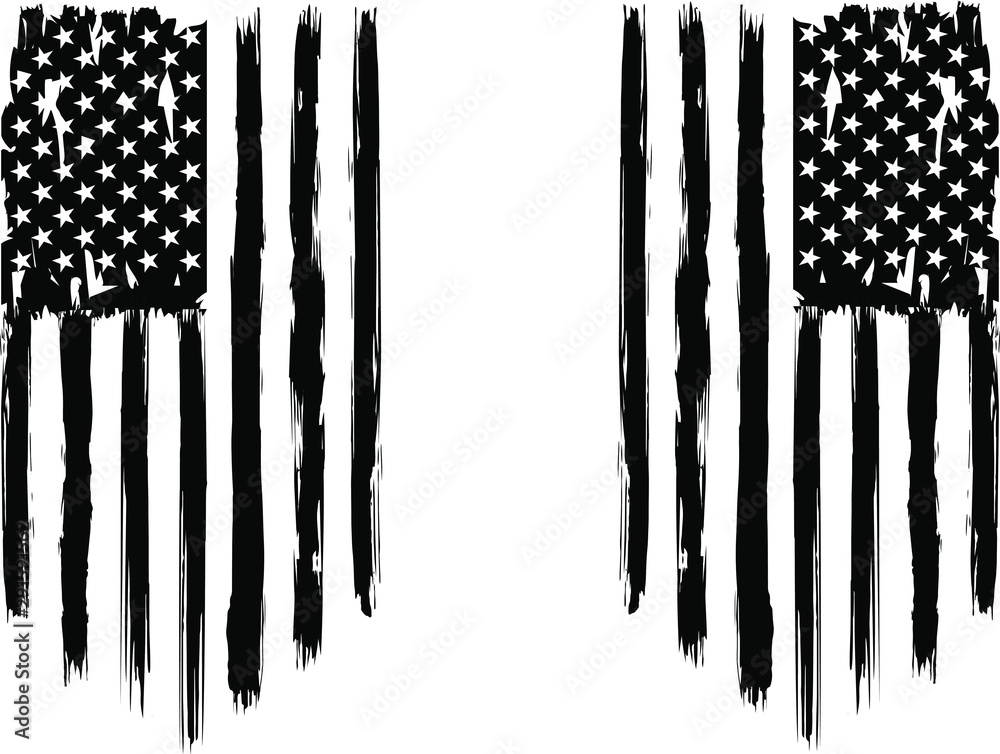 USA Flag - Distressed american flag.  EPS 10, patriot flag, military flag, american flag - obrazy, fototapety, plakaty 