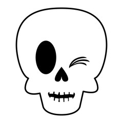 Sticker - halloween skull head isolated icon