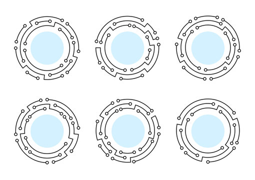 Set of technology round frame