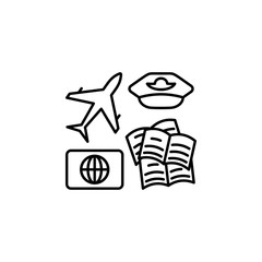 Poster - English, language, book icon. Element of university thin line icon