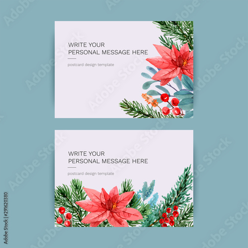 christmas card with flowers