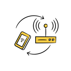 Poster - smart phone connect to router network icon