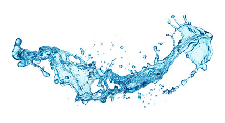 Wall Mural - blue water splash isolated on white background