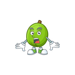 Sticker - Surprised casimiroa fruit cartoon character with mascot