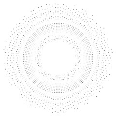 Poster - Halftone rays, beams. dots, dotted radial burst lines. Sparkle, fireworks, gleam design. Circular, concentric stripes. radiating, converging trail lines
