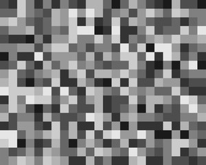 Poster - squares pixelated, block pixels random mosaic pattern / background. fusion checkered grid, mesh. shuffle, diffuse scatter squares. clutter matrix. geometric jumble texture. fragmentation vector art