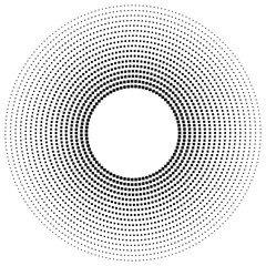 Aufkleber - geometric circle of squares, rectangles. angular spiral,vortex abstract geometry design element. concentric squares half tone pattern. circular halftone.radial circles, rings design
