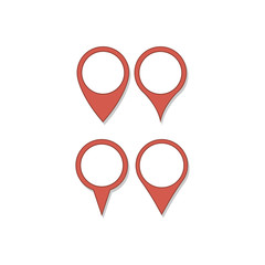 Wall Mural - Map marker, map pin vector. Map markers with circles with blank space. Vector graphics.