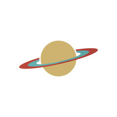 Wall Mural - vector planet space icon flat style on white background