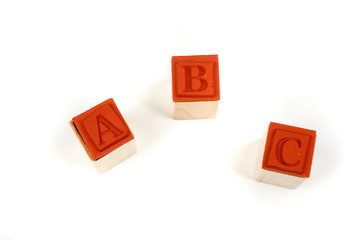 Rubber wood stamp pieces alphabet abc individual letters