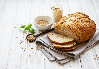 Bread and glass of milk