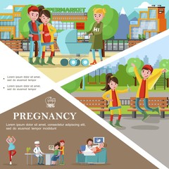 Sticker - Flat Pregnancy Template