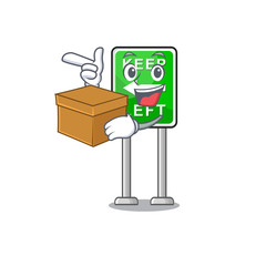 Sticker - With box Keep left cartoon isolated the mascot