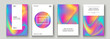 © cosveta - Fluid shapes. Wavy liquid background. Bright neon abstract backdrop concept. Trendy gradient waves design set template vector Poster Layout Magazine Flyer Banner Brochure Cover