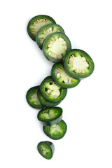 Wall Mural - Sliced Jalapeno Pepper Isolated on White Background