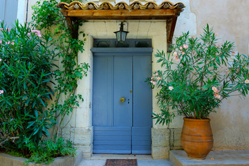 door  of mediterranean building in the south of france