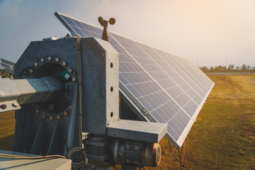 Wall Mural - solar tracking system at solar power plant