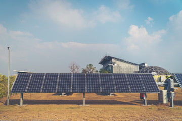 Wall Mural - solar tracking system at solar power plant