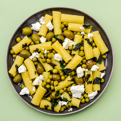 Canvas Print - Rigatoni Pasta Salad With Feta Cheese