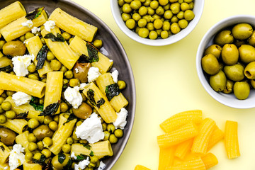 Wall Mural - Rigatoni Pasta Salad With Feta Cheese