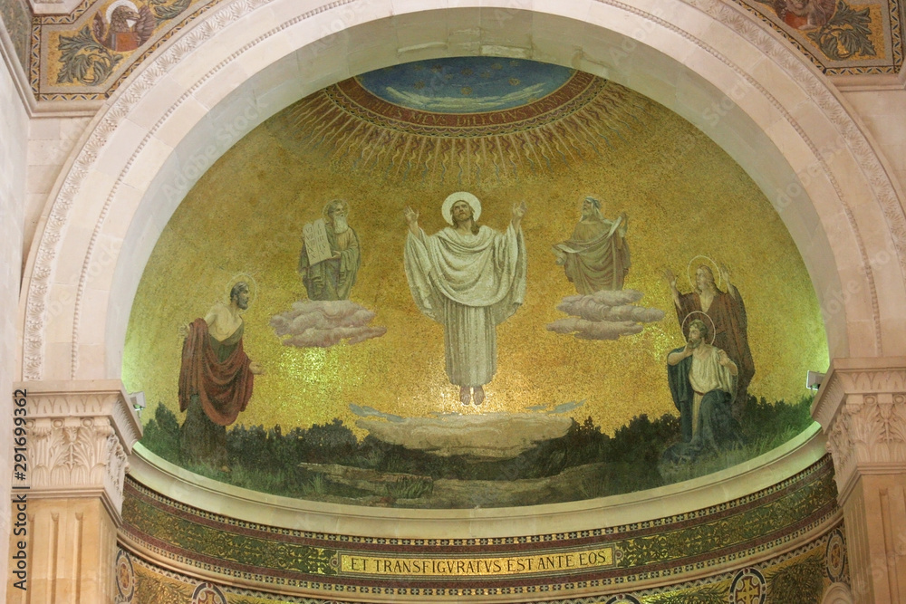 Basilica of the Transfiguration, Mount Tabor, Galilee, Israel - obrazy, fototapety, plakaty 