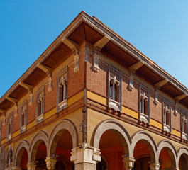 Wall Mural - yellow and red house in the city of Mantova, Italy