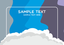 Background For Various Promotional Products, Consisting Of  Waves Of Blue Shades, Clouds And A Frame For The Text