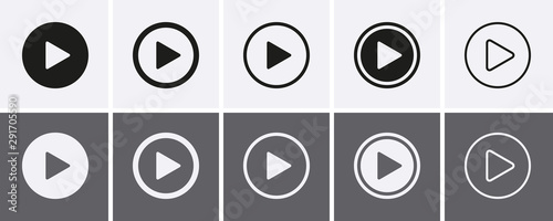 Fotografía Play video button, Video camera Icon set, Play Vector.
