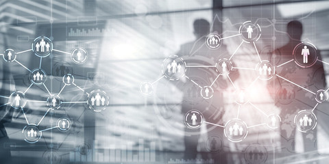 Wall Mural - icon of people with network connections. social media concept.