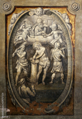 Cuadros en Lienzo The flagellation of the Christ, by Parmigianino in the Basilica of Santa Maria d