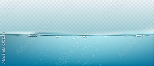 Fotomural Water vector wave transparent surface with bubbles of air