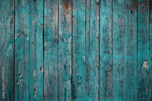 Fotografía Old teal colored wooden wall
